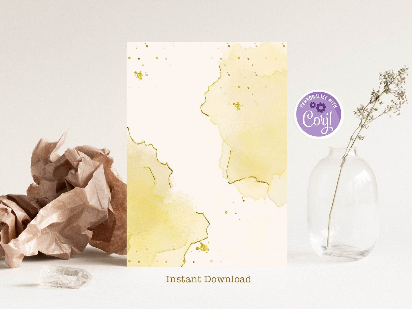 60th Birthday Invitation, Gold Foil Sixty Invitation Template, Editable 60th Birthday Party, Watercolor Birthday Invite, Instant Download