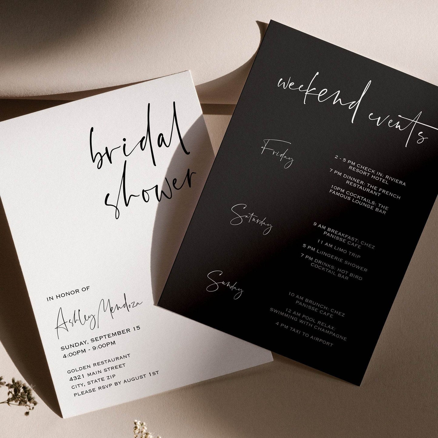 Minimalist Bridal Shower Invitation – Editable Modern Bridal Shower Invite | Simple Printable Template | Instant Digital Download