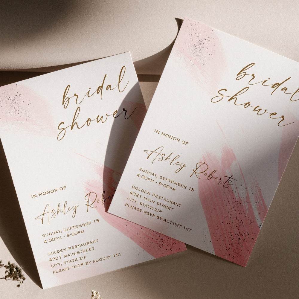 Rose Gold Bridal Shower Invitation – Printable Editable Template – Watercolor Wedding Shower Invite – Hens Party – Instant Download