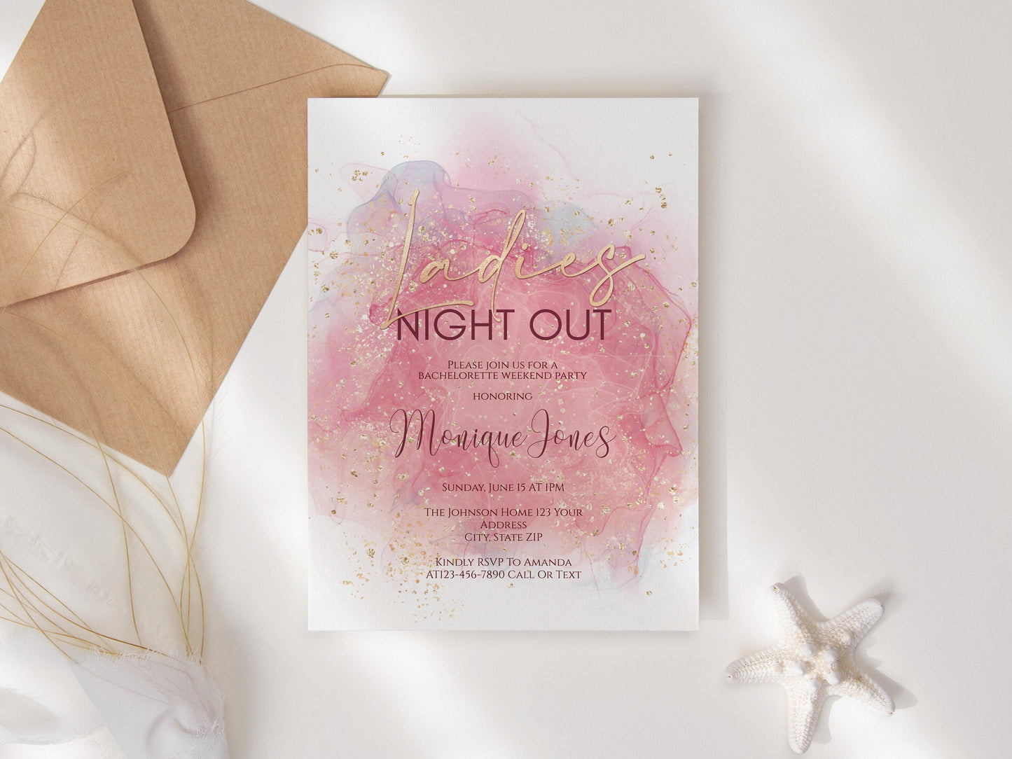 Ladies Night Out Party Invitation Template | Editable Brides Night Out Invite