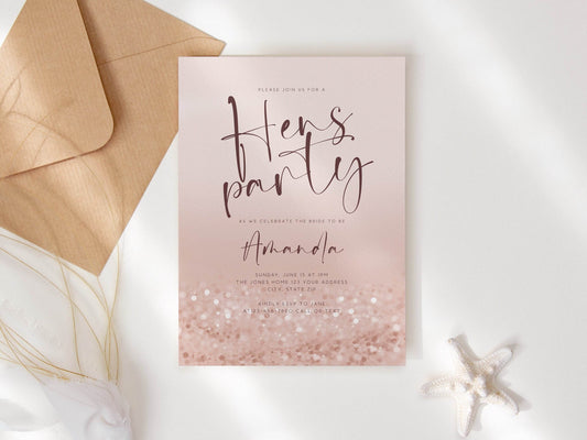 Printable Hens Party Invitation Template, Editable Bachelorette Invitation, Bachelorette Digital Invite, DIY Text Message Hens Party Invite