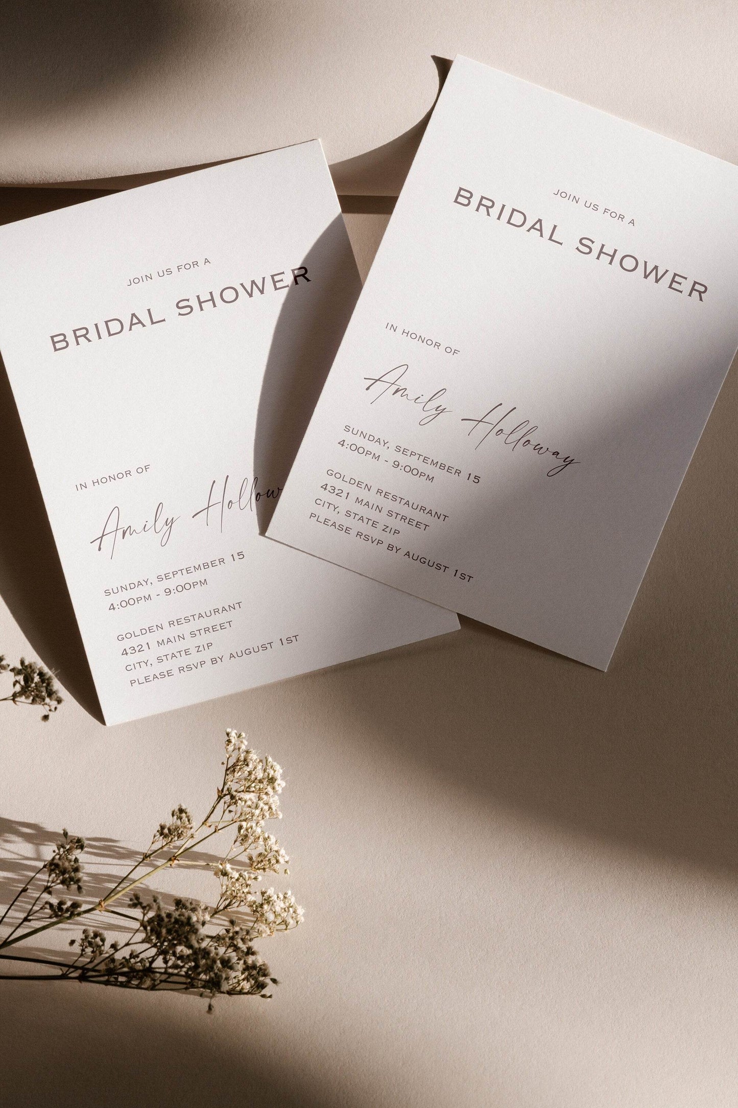 Simple Bridal Shower Invitation Template | Modern Minimalist Editable Invite | Elegant Printable Bridal Shower Card | Digital Instant Download