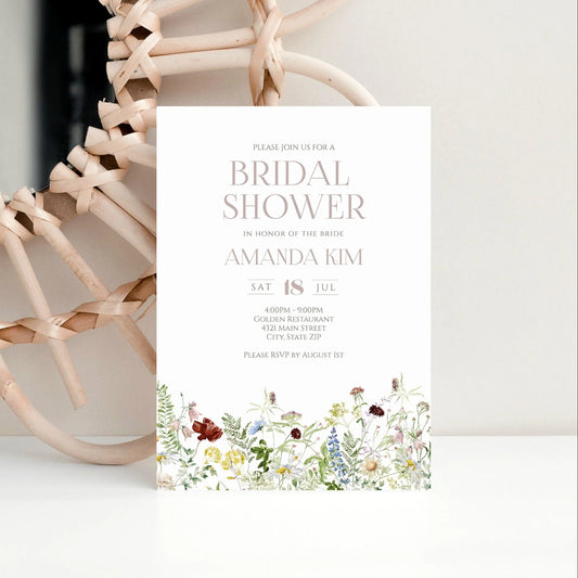 Wildflower Bridal Shower Invitation Template, Floral Spring Bridal Shower, Wildflowers Shower Invite, Bridal Brunch Invite, Printable Invite