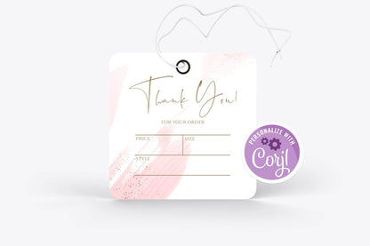Editable Hang Tag Template | Printable Thank You Tag | Clothing Tag, Price Tag, Product Label | Instant Download Tag Design | DIY Label Tags