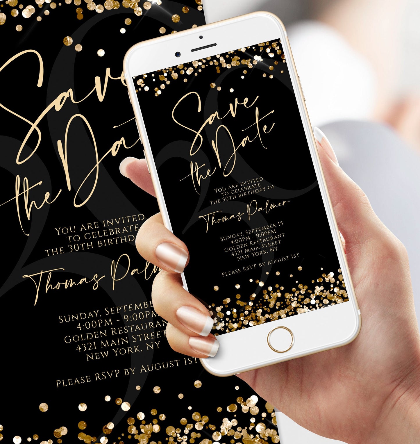 Digital Save The Date | Editable Electronic Invitation Template | Instant Download