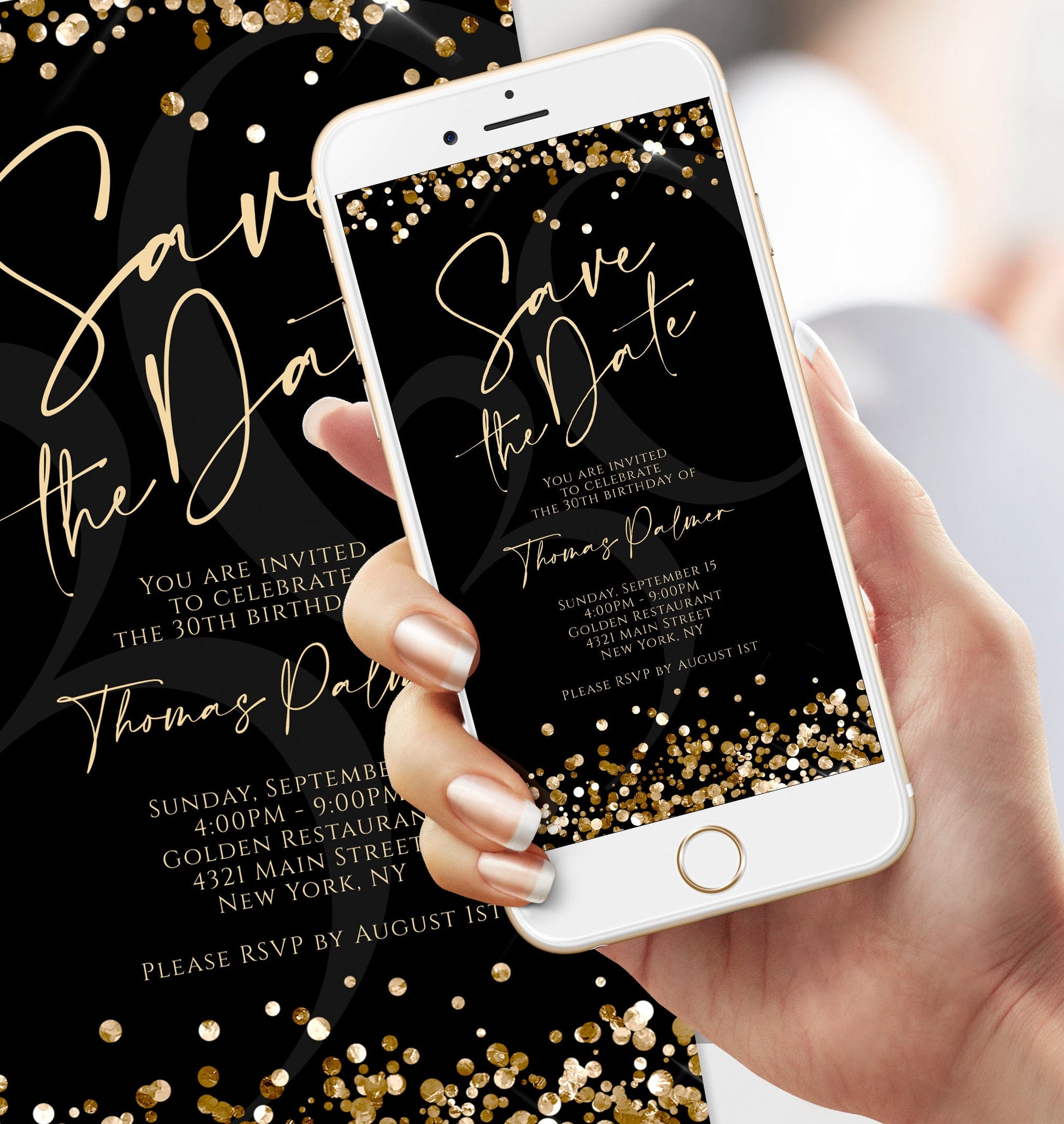 Digital Save The Date | Editable Electronic Invitation Template | Instant Download