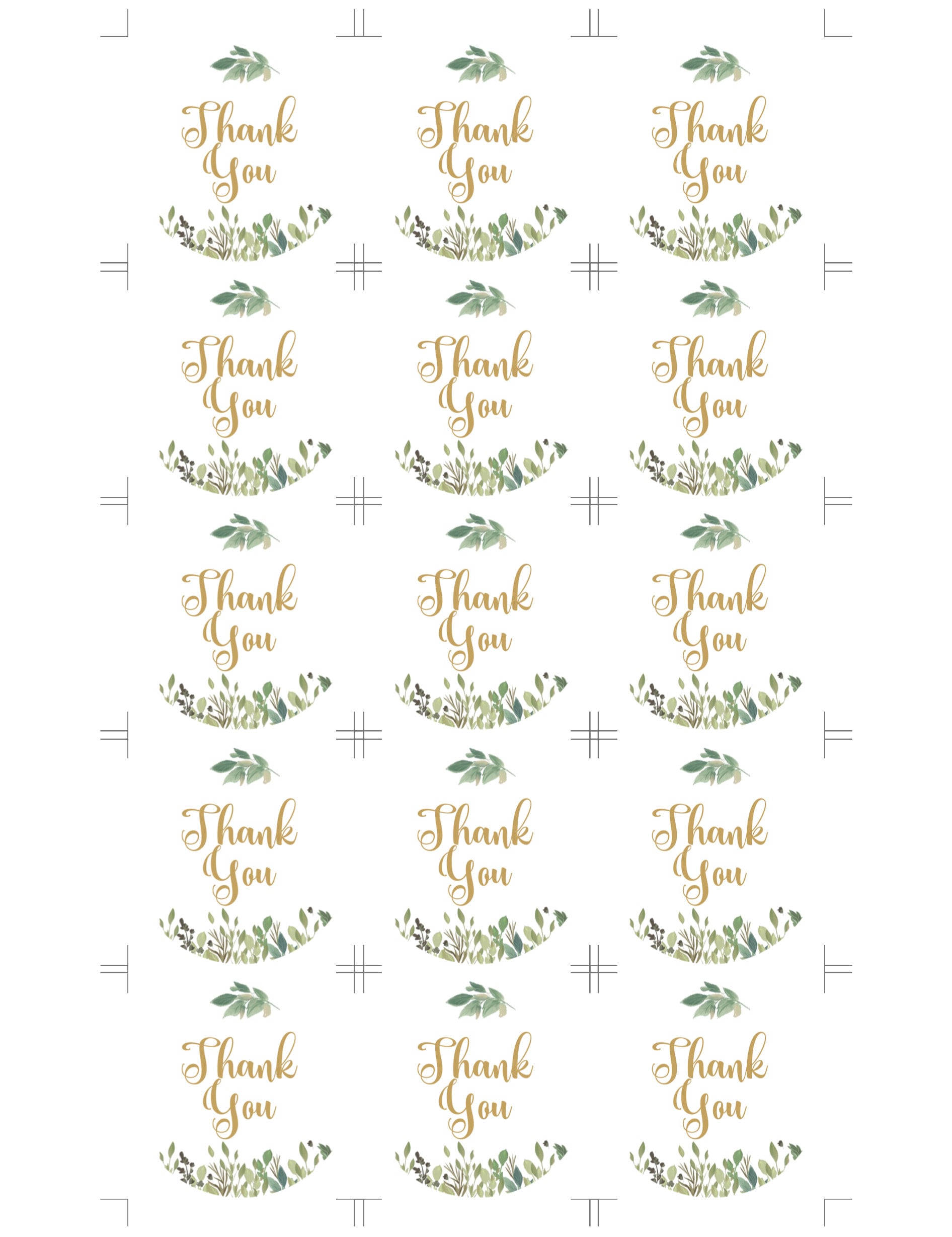 Greenery Round Thank You Tag Template, Editable , Printable Round Favor Tag, Circle Thank You Tag, Wedding Favor Tag, 2 x 2 Inches, DIY Tag