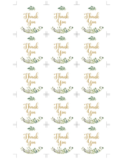 Greenery Round Thank You Tag Template, Editable , Printable Round Favor Tag, Circle Thank You Tag, Wedding Favor Tag, 2 x 2 Inches, DIY Tag