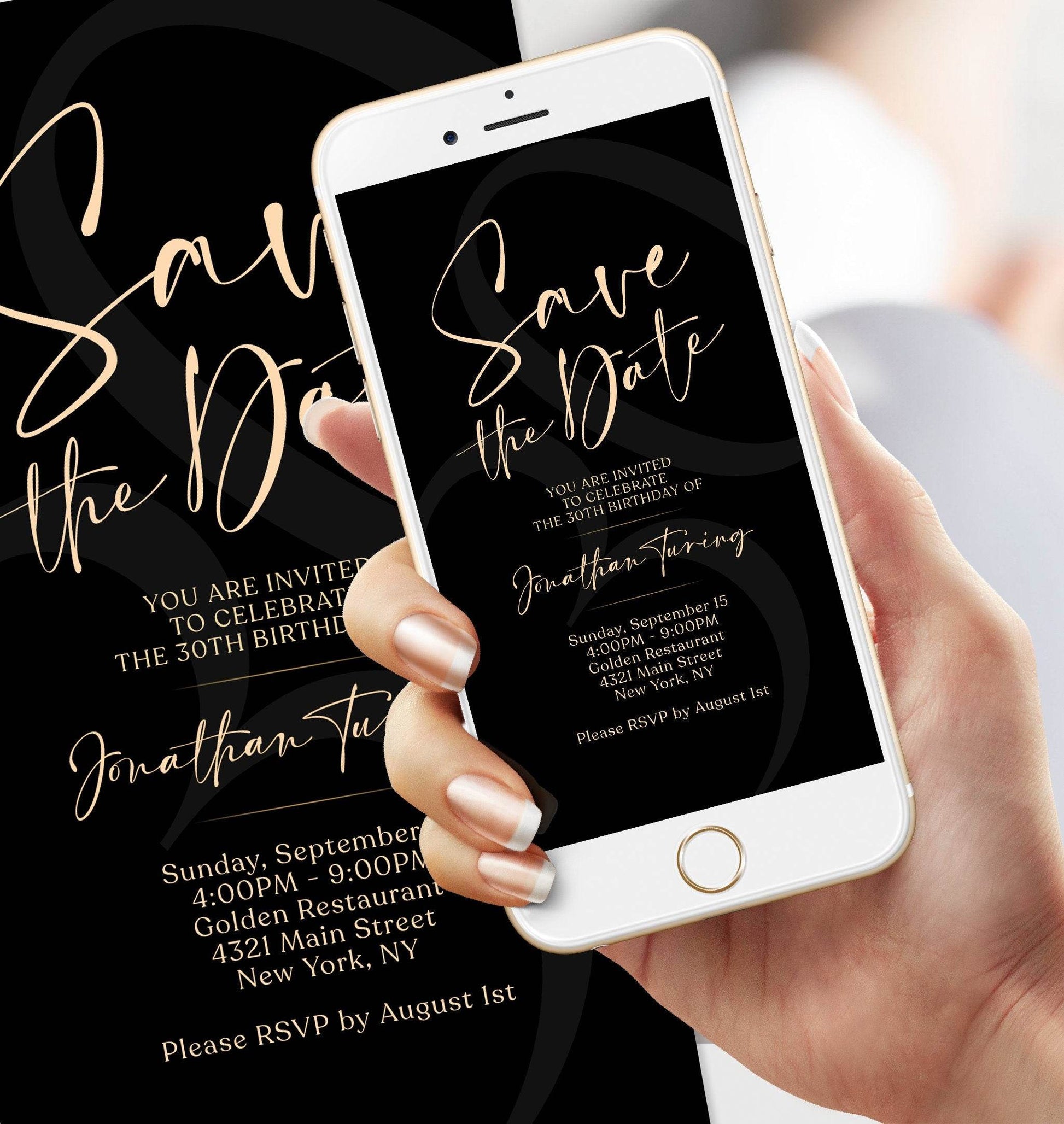 Digital Save The Date, Electronic Invitation Template, Save The Date Ecard, Editable Template Instant Download, Electronic Invite, DIY Evite