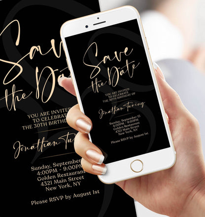 Digital Save The Date, Electronic Invitation Template, Save The Date Ecard, Editable Template Instant Download, Electronic Invite, DIY Evite