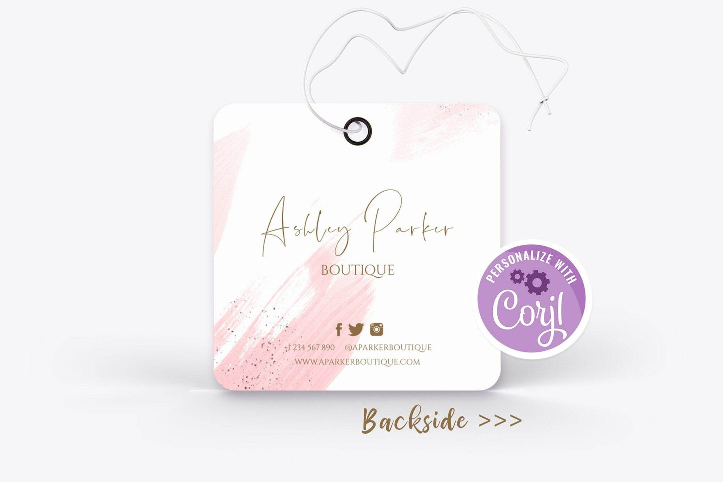 Editable Hang Tag Template | Printable Thank You Tag | Clothing Tag, Price Tag, Product Label | Instant Download Tag Design | DIY Label Tags