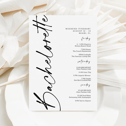 Printable Bachelorette Weekend Itinerary Template, Editable Hens Party Schedule, Minimalist Weekend Planner, Instant Download