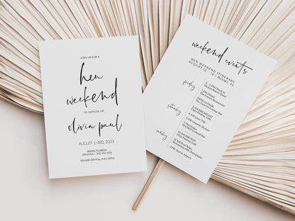 Printable Hen Do Itinerary and Invitation Templates