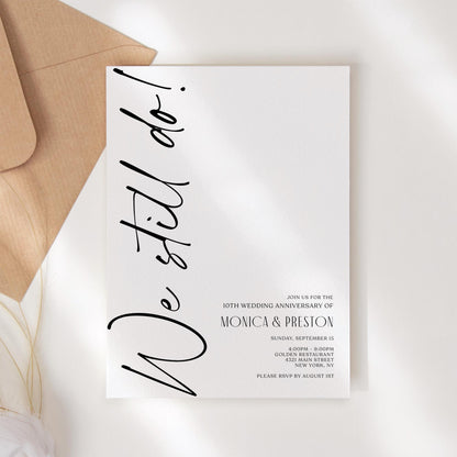 Anniversary Wedding Invitation Template - Editable & Minimalist