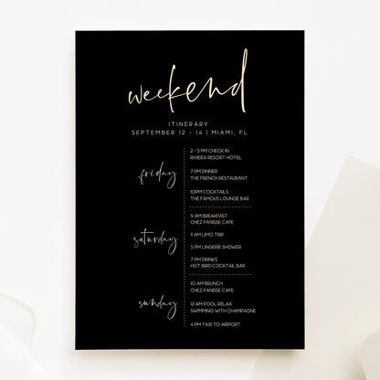 Printable Itinerary Template | Bachelorette & Birthday Events | Instant Download
