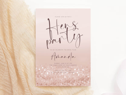 Printable Hens Party Invitation Template, Editable Bachelorette Invitation, Bachelorette Digital Invite, DIY Text Message Hens Party Invite