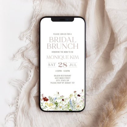 Digital Wildflower Bridal Brunch Invitation | Floral Design | Instant Download