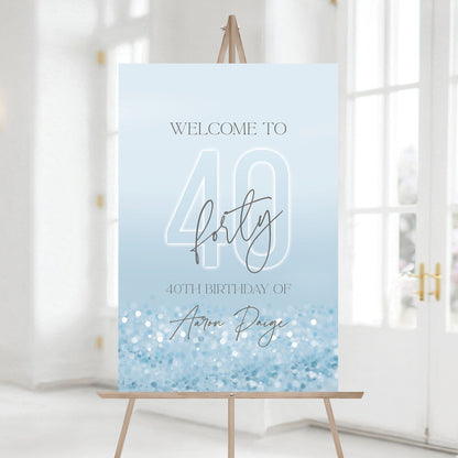 40th Birthday Welcome Sign - Editable Template | Luxury Design