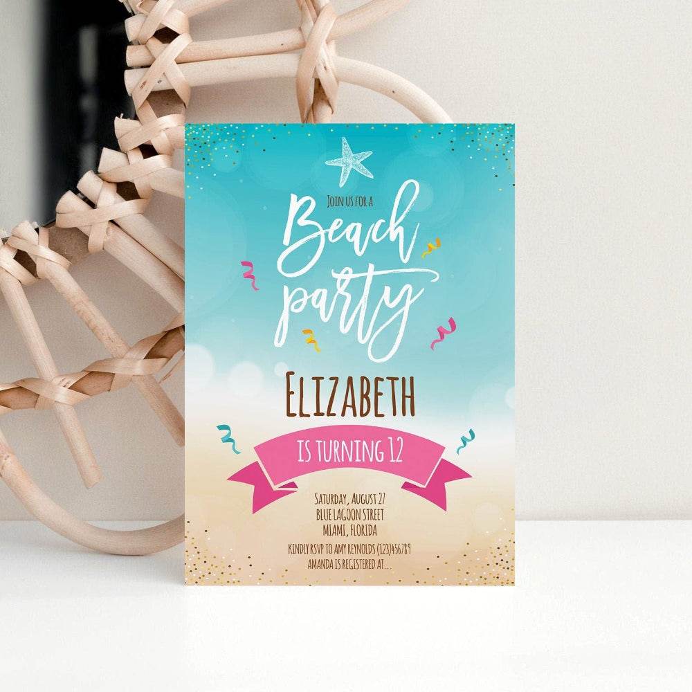 Kids Pool Party Birthday Invitation Template, Printable Summer Birthday Invite, Editable Water Party Digital Evite, Instant Download