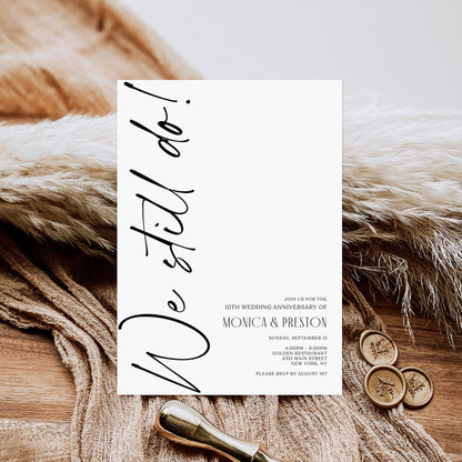 Anniversary Wedding Invitation Template - Editable & Minimalist