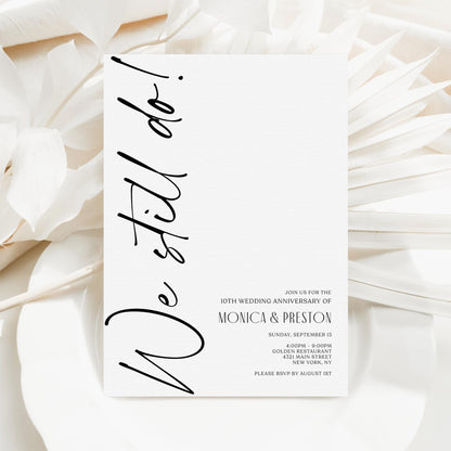 Anniversary Wedding Invitation Template - Editable & Minimalist
