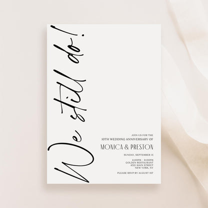 Anniversary Wedding Invitation Template - Editable & Minimalist