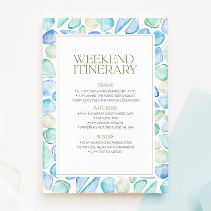 Wedding Itinerary Template - Summer Minimalist Design | Editable Download