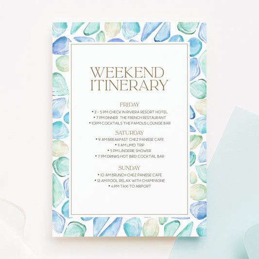 Wedding Itinerary Template - Summer Minimalist Design | Editable Download