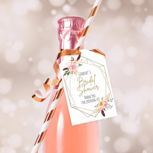 Bridal Shower Thank You Tags | Editable PDF | Instant Download