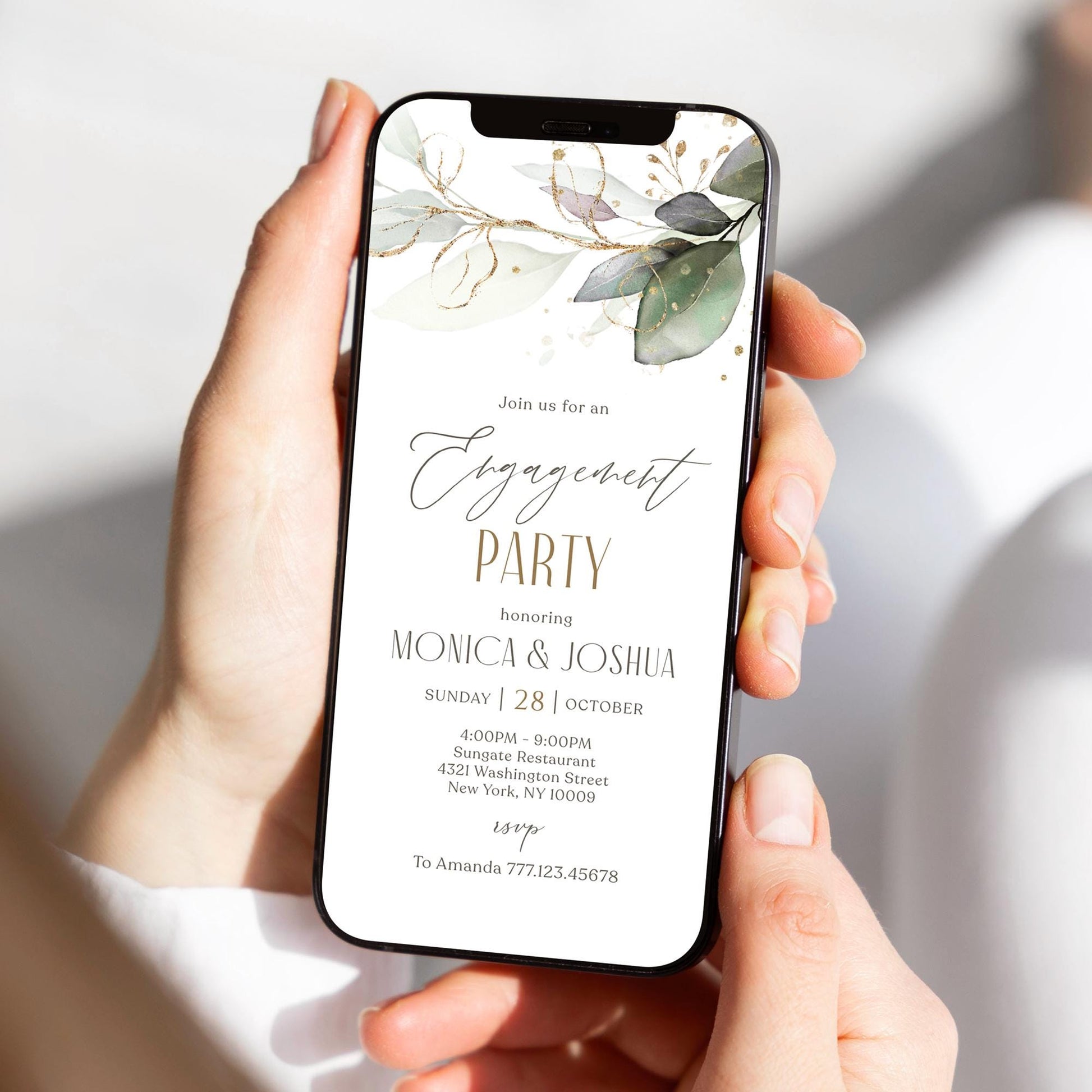 Engagement Party Invitation Template - Editable Evite for Digital Use