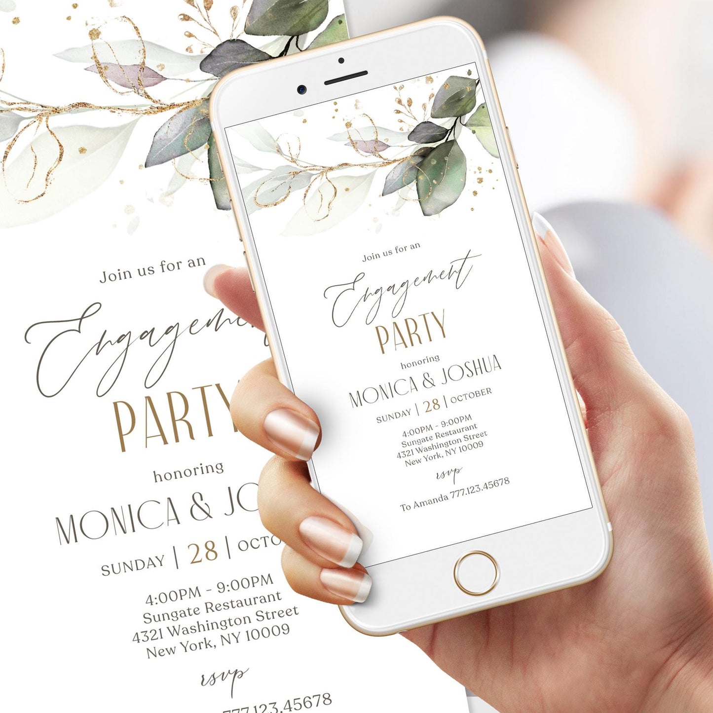 Engagement Party Invitation Template - Editable Evite for Digital Use