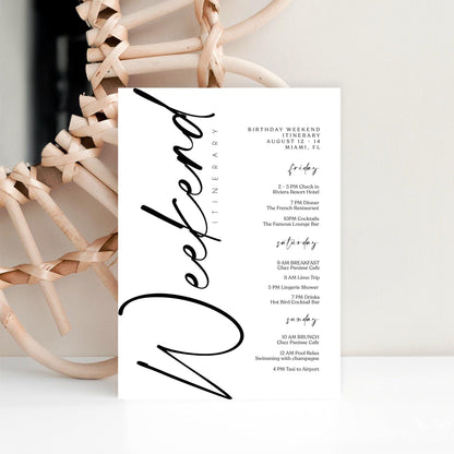 Weekend Itinerary Template | Editable & Printable | Bachelorette & Birthday - MagicalEventCo