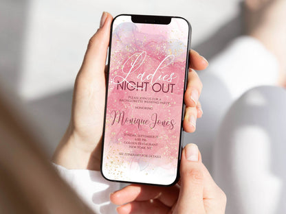 Digital Ladies Night Out Party Invitation Template, Electronic Editable Bachelorette Party Invite, Hens Night Invitation, Girls Party Evite