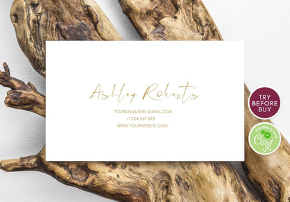 Business Card Gold Template, INSTANT DOWNLOAD Printable Business Card, Template Business Card, DIY Calling Card, Affordable Card