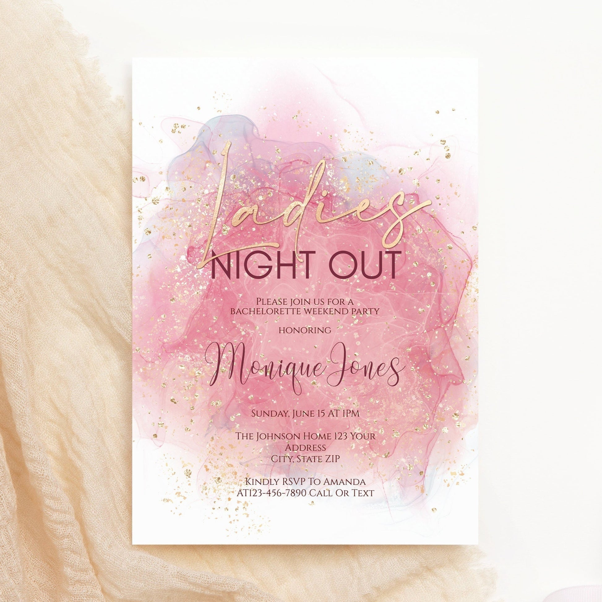 Ladies Night Out Party Invitation Template | Editable Brides Night Out Invite