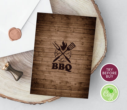 Editable BBQ Birthday Invitation | Barbecue Party Invite | Birthday BBQ Printable Template | Instant Download | Summer Cookout Birthday Party