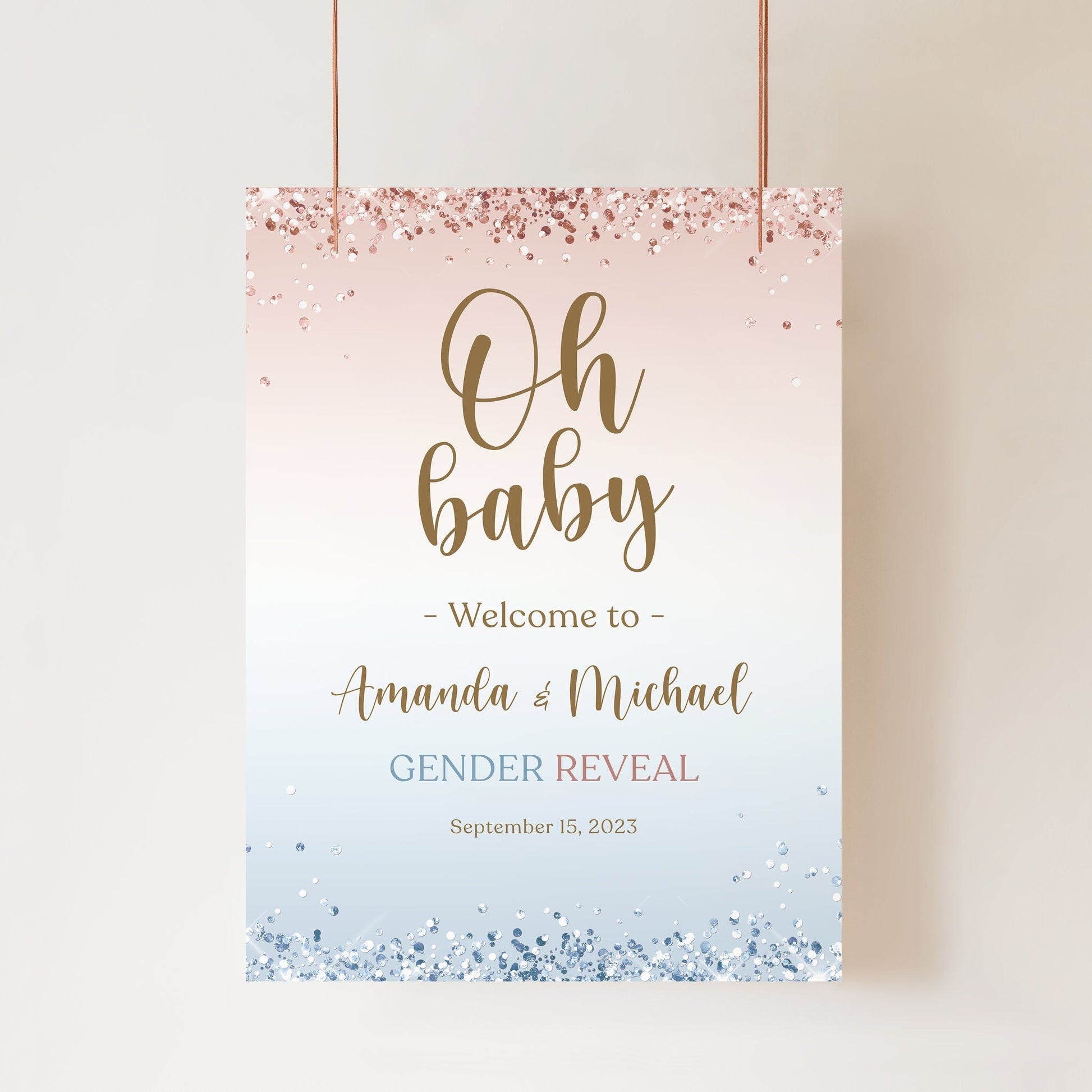 Printable Gender Reveal Welcome Sign Template, Baby Shower Party Sign Decor, Baby Shower Welcome Sign, Editable Boy or Girl Welcome Sign