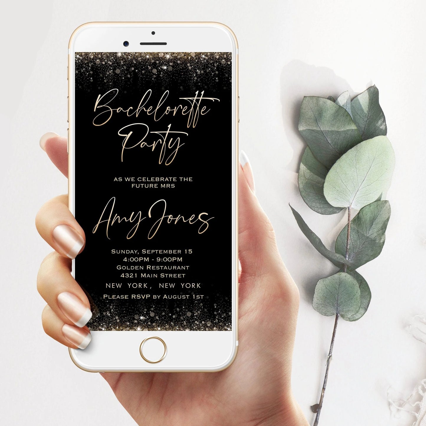 Bachelorette Party Evite, Bachelorette Mobile invitation, Electronic phone invitation template, Editable Invitation, Digital text Invite