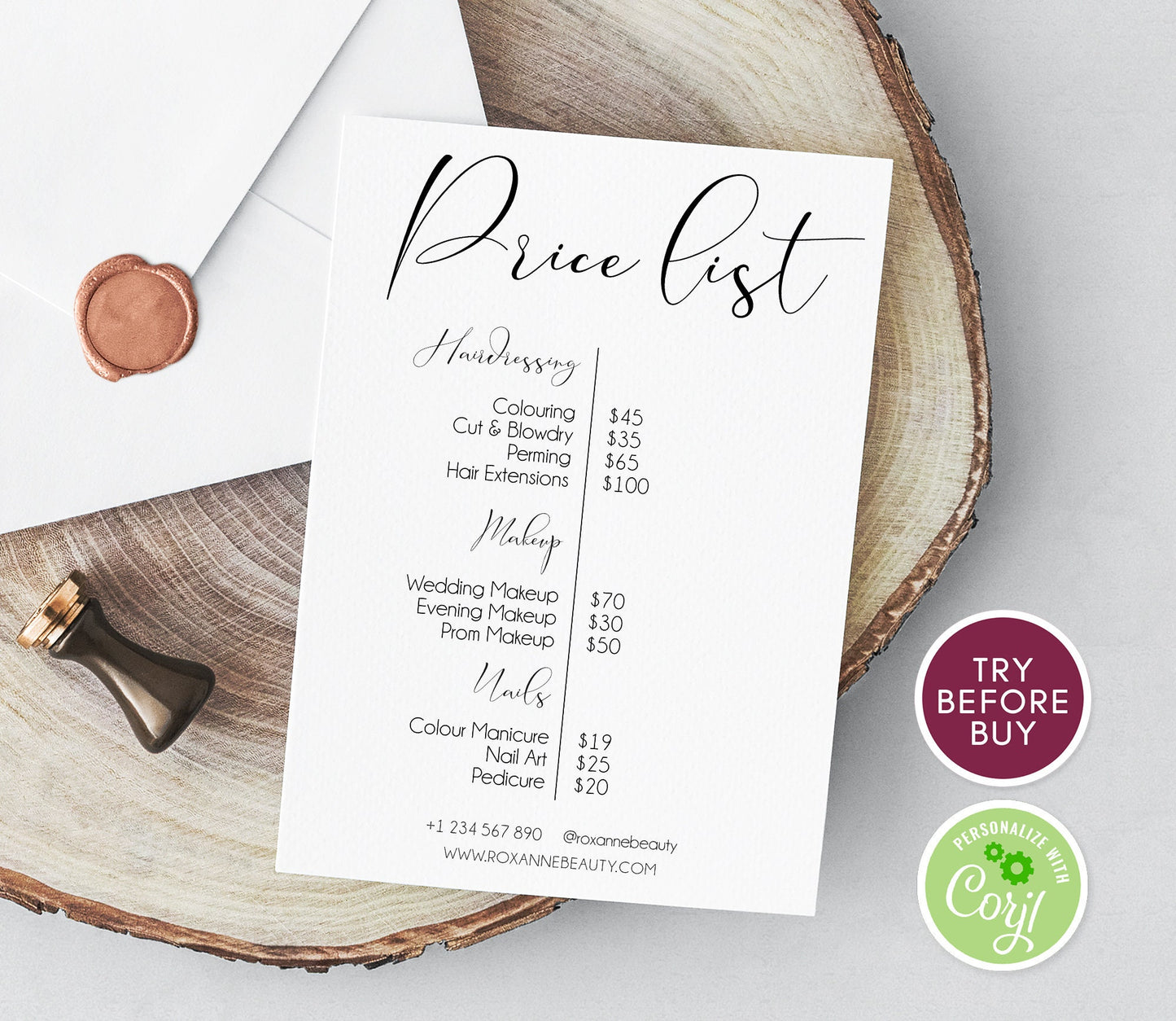 Editable Business Price List Template – Instant Download
