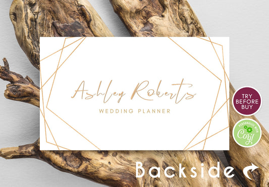 Gold Geometric Business Card Design, Editable Business Card Template, Photographer Business Card, Entrepreneur, Digital Instant Download DIY