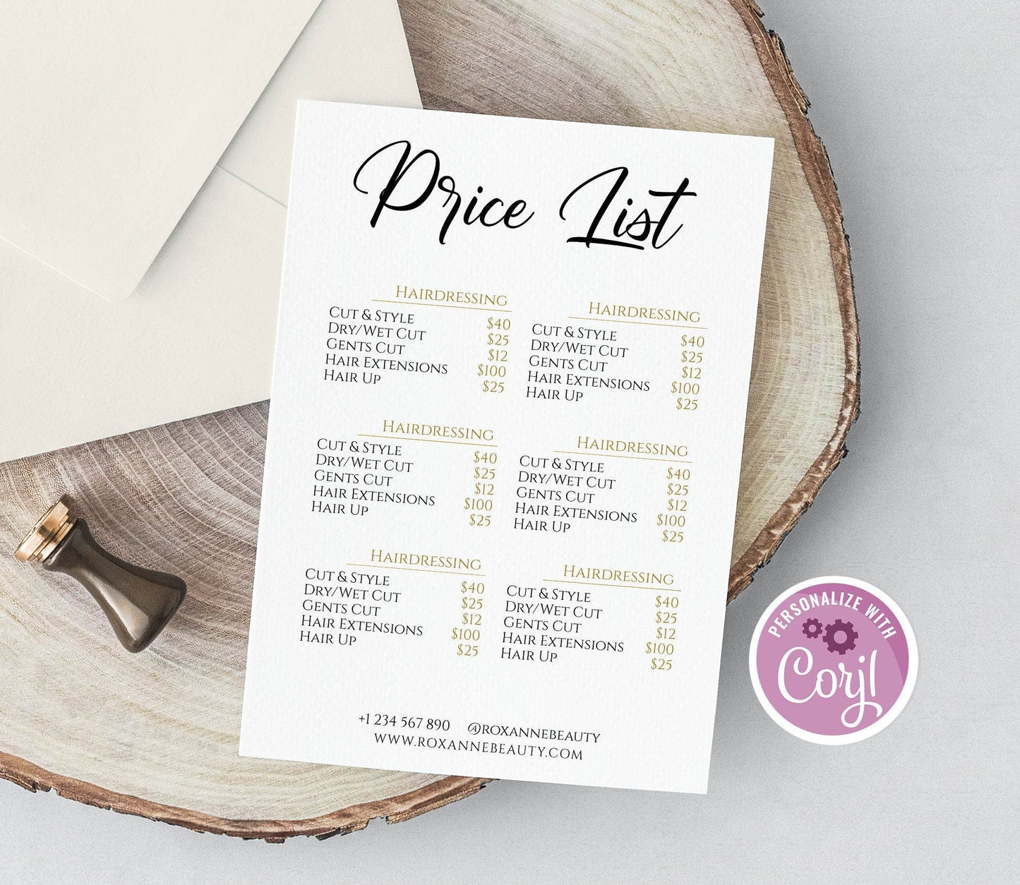 Editable Price List Template – Business Pricing Guide | DIY Printable Pricing Sheet with Multiple Columns | Instant Download