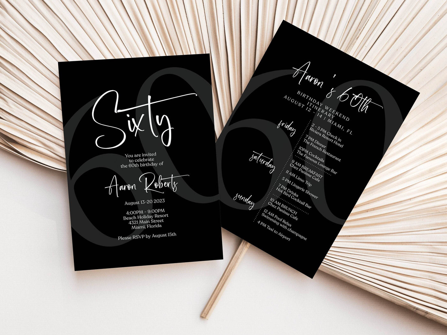 60th Birthday Weekend Itinerary Template - Editable Schedule - Printable Weekend Invitation - Instant Download