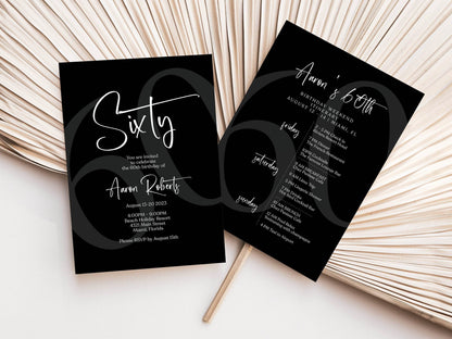 60th Birthday Weekend Itinerary Template - Editable Schedule - Printable Weekend Invitation - Instant Download