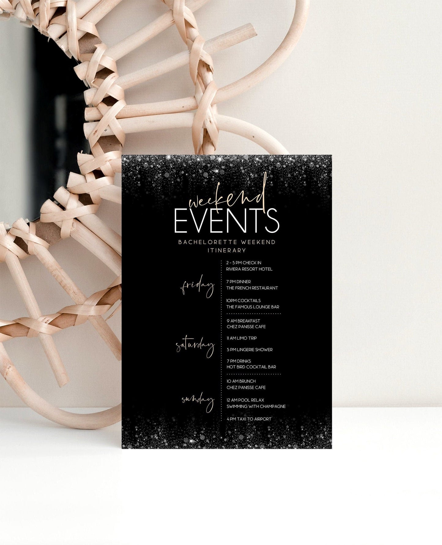 Printable Hens Weekend Itinerary | Editable Template for Bachelorette & Birthday Weekends