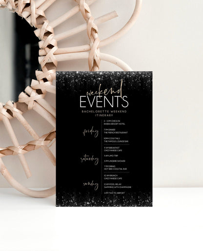 Printable Hens Weekend Itinerary | Editable Template for Bachelorette & Birthday Weekends