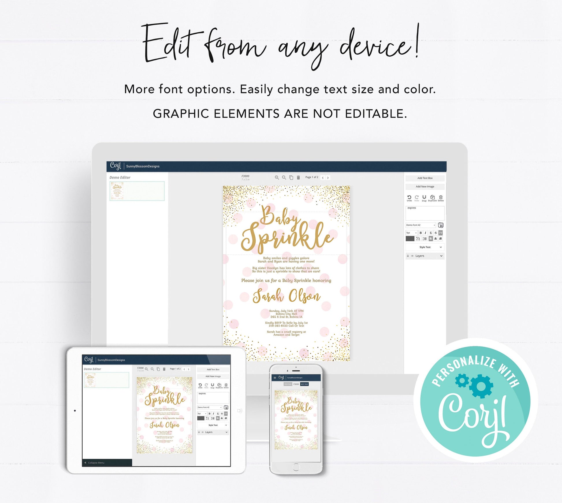 Beach Party Invitation Template | Editable Birthday Invite | Instant Download