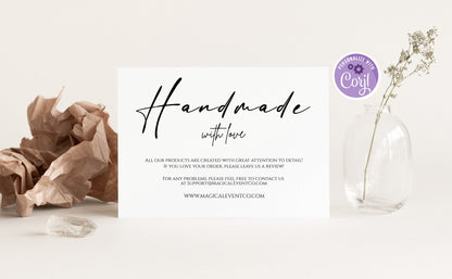 Printable Thank You For Your Order Cards Template, Small Business Thank You Card Online Etsy Seller Thank You Purchase Card Instant Download