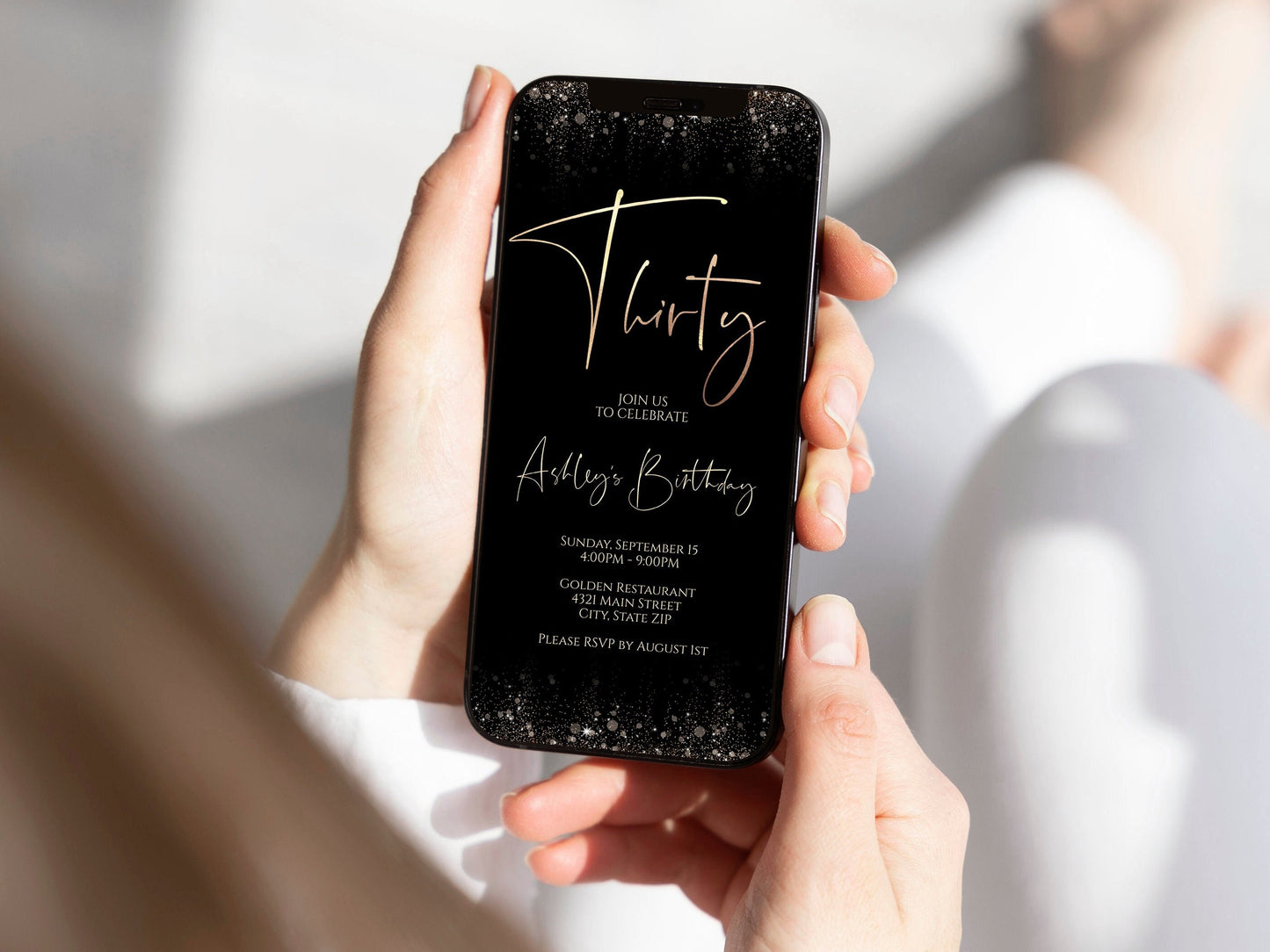 Thirty Electronic Birthday Invitation, 30th Digital Invitation, Editable Birthday iPhone Invite Template, Text Message Invitation, Instant Download