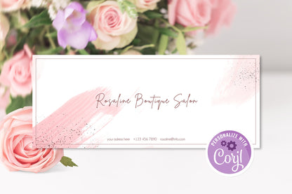 Editable Watercolor Rose Gold Gift Certificate Template, Gift Card Template, Gift Voucher Template, Printable Gift Cards, Logo Shop Voucher