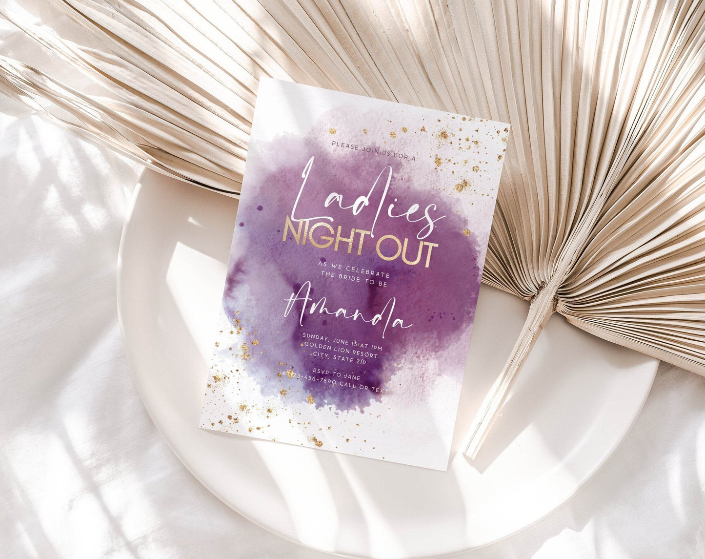 Ladies Night Out Party Invitation Template, Editable Girls Night Digital Invite, Text Message Evite, Women's Birthday Printable Card